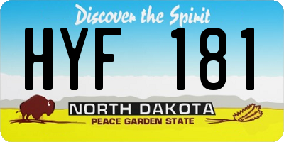 ND license plate HYF181