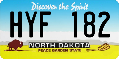 ND license plate HYF182