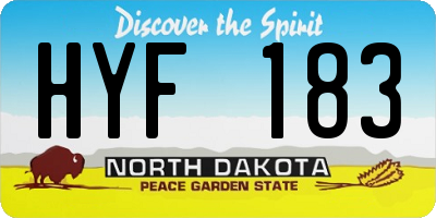 ND license plate HYF183