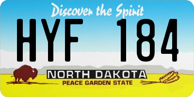 ND license plate HYF184