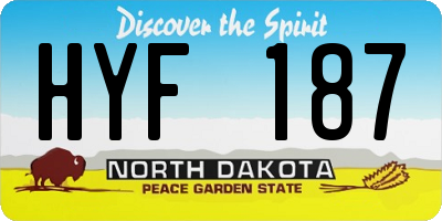 ND license plate HYF187