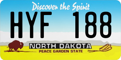ND license plate HYF188