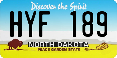 ND license plate HYF189
