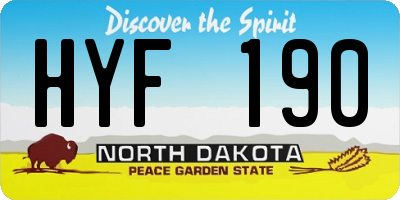 ND license plate HYF190
