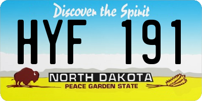 ND license plate HYF191