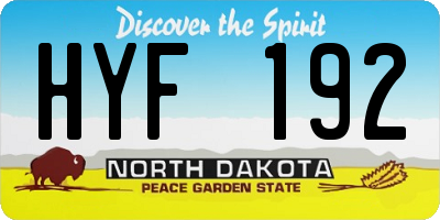 ND license plate HYF192