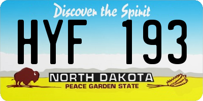 ND license plate HYF193