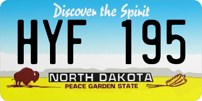 ND license plate HYF195