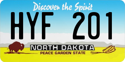 ND license plate HYF201