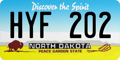 ND license plate HYF202