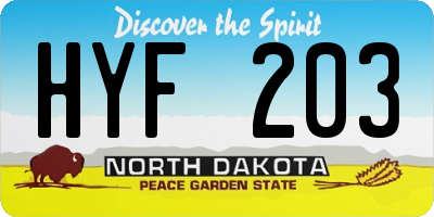 ND license plate HYF203