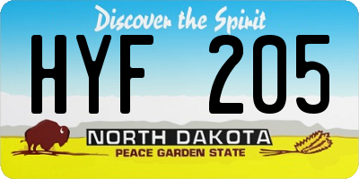 ND license plate HYF205
