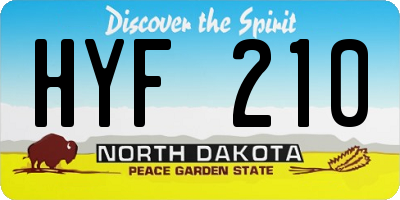 ND license plate HYF210