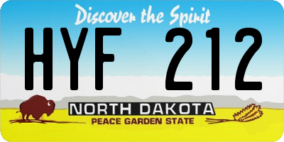 ND license plate HYF212