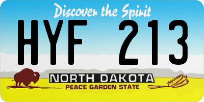 ND license plate HYF213