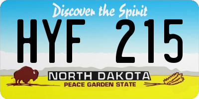 ND license plate HYF215