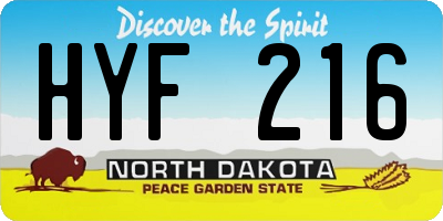 ND license plate HYF216