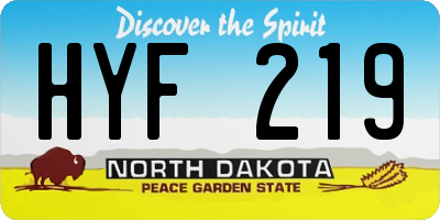 ND license plate HYF219