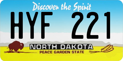 ND license plate HYF221