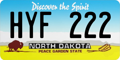ND license plate HYF222