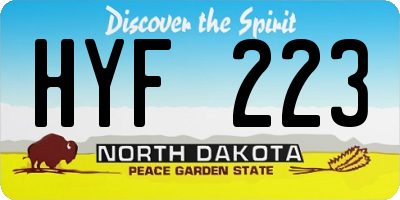 ND license plate HYF223