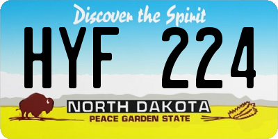 ND license plate HYF224