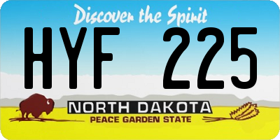 ND license plate HYF225