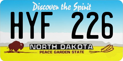 ND license plate HYF226