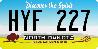 ND license plate HYF227