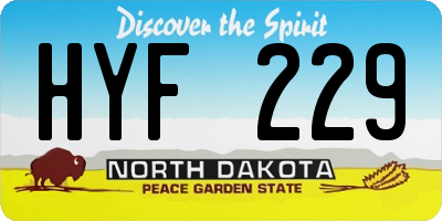 ND license plate HYF229