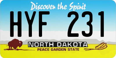 ND license plate HYF231