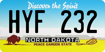 ND license plate HYF232