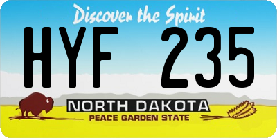 ND license plate HYF235