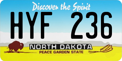 ND license plate HYF236