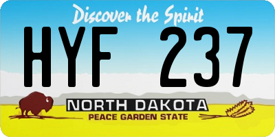 ND license plate HYF237