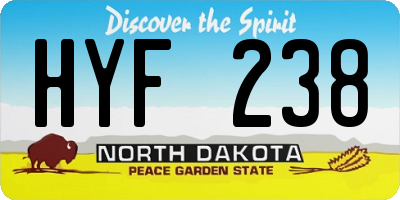 ND license plate HYF238