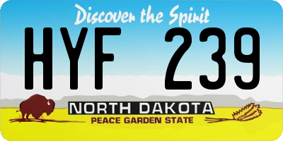 ND license plate HYF239