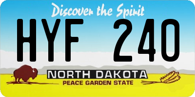 ND license plate HYF240