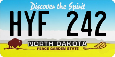 ND license plate HYF242