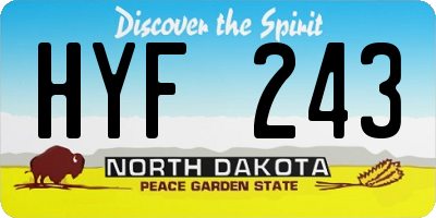 ND license plate HYF243