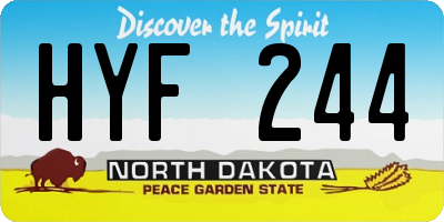 ND license plate HYF244