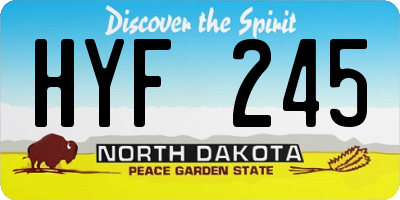 ND license plate HYF245