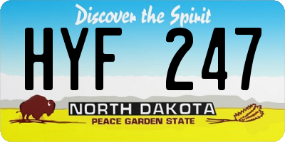 ND license plate HYF247
