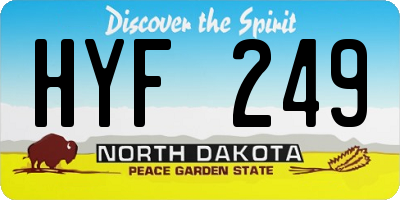 ND license plate HYF249