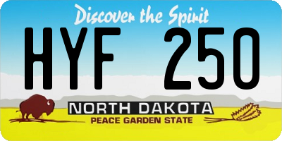 ND license plate HYF250
