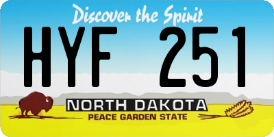 ND license plate HYF251