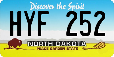 ND license plate HYF252