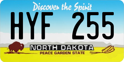 ND license plate HYF255
