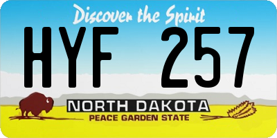 ND license plate HYF257