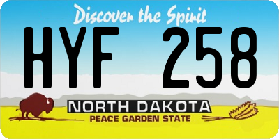 ND license plate HYF258